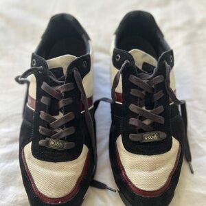 BOSS Men's Black, White, and Red Sneakers